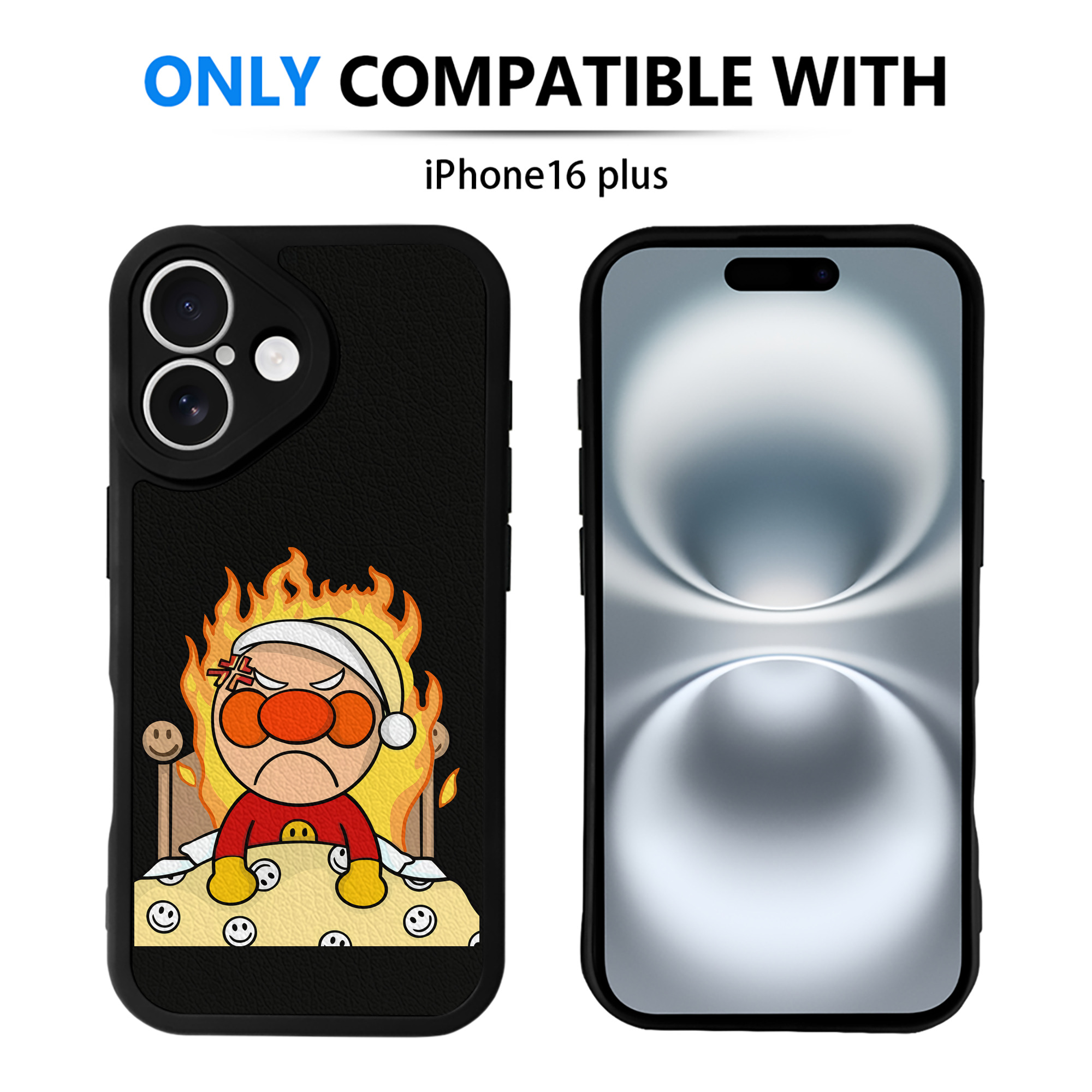 （画像用） アンパンマン Anpanman 【iPhone 16シリーズ対応】シリコンスマホケース（レザー調） 材質：シリコン